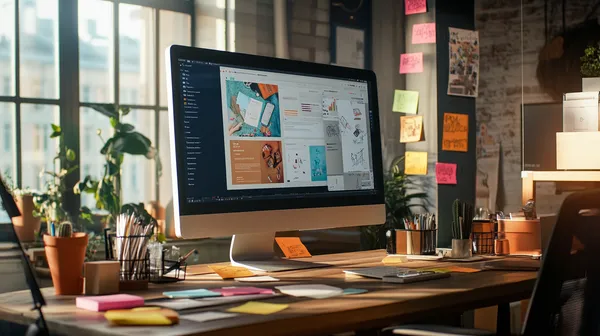 Team bei der SEO-Strategieplanung im Buero